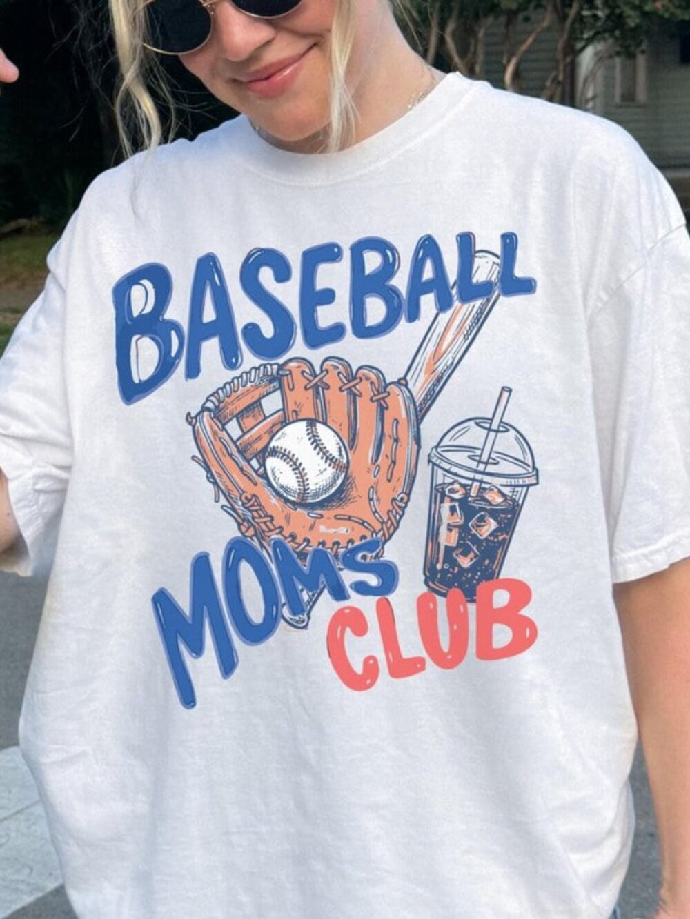 Graphic Baseball Moms Club T-Shirt, Game Day Tee, Sports Mom Shirt
